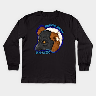 Day 30- Last Day- Red Ruffed Lemur Kids Long Sleeve T-Shirt